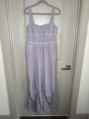 FP Movement by Free People Lavender Scoop-Neck Wide-Leg Jumpsuit